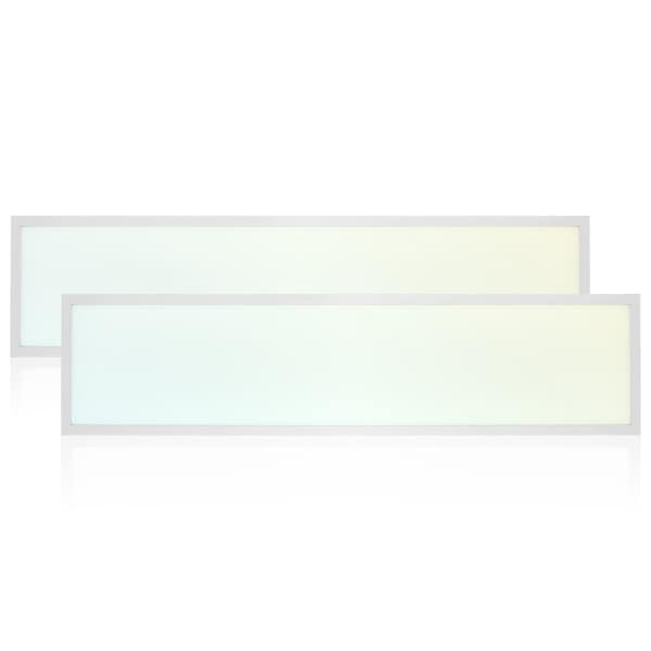 Luxrite 1x4 FT Flat LED Panel Lights 5CCT 3000K-6500K 20/30/40W Up to 5000LM 0-10V 0-10V Dimmable DLC, 2PK LR24295-2PK - main